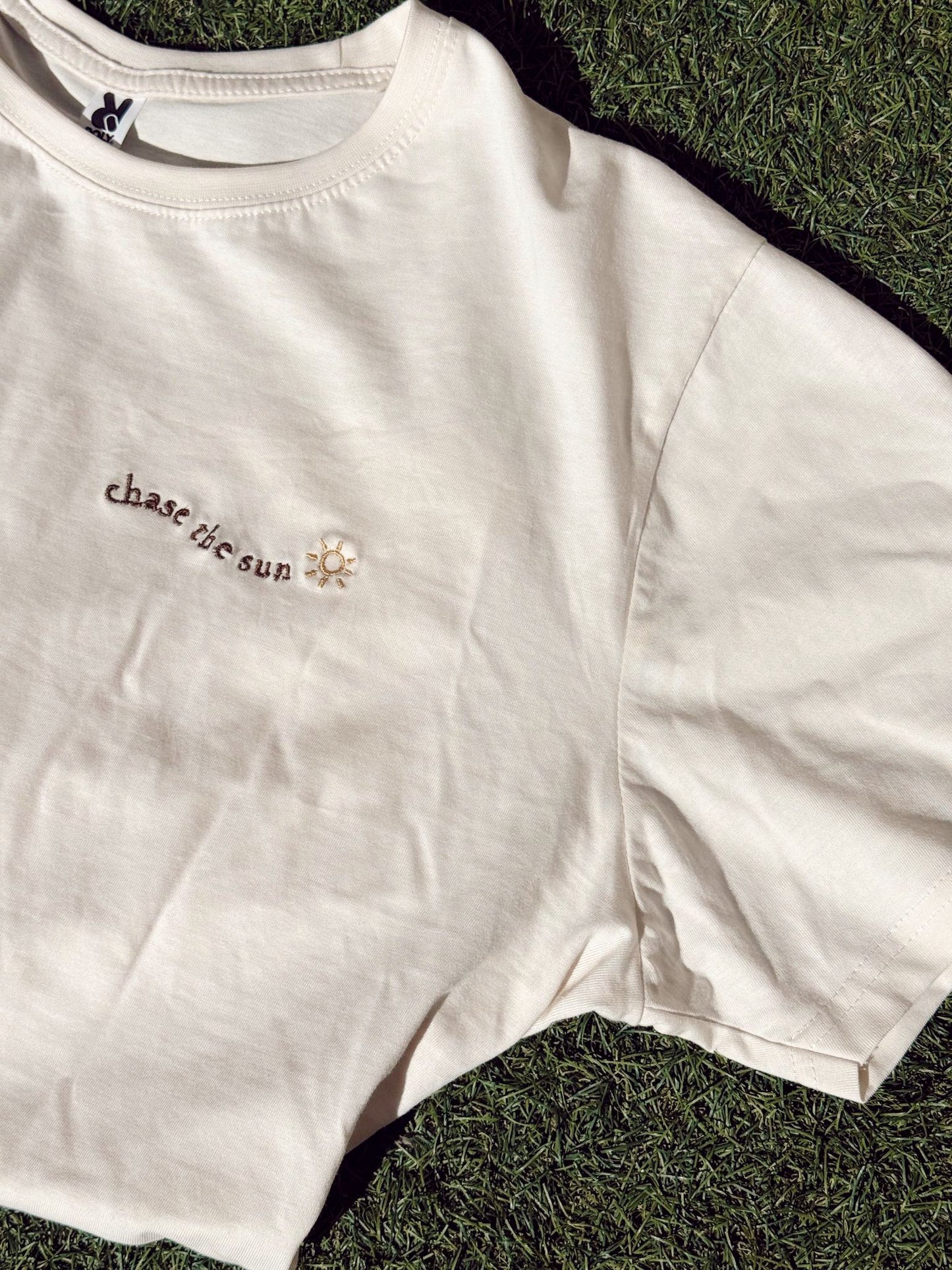 Camiseta manga corta beige