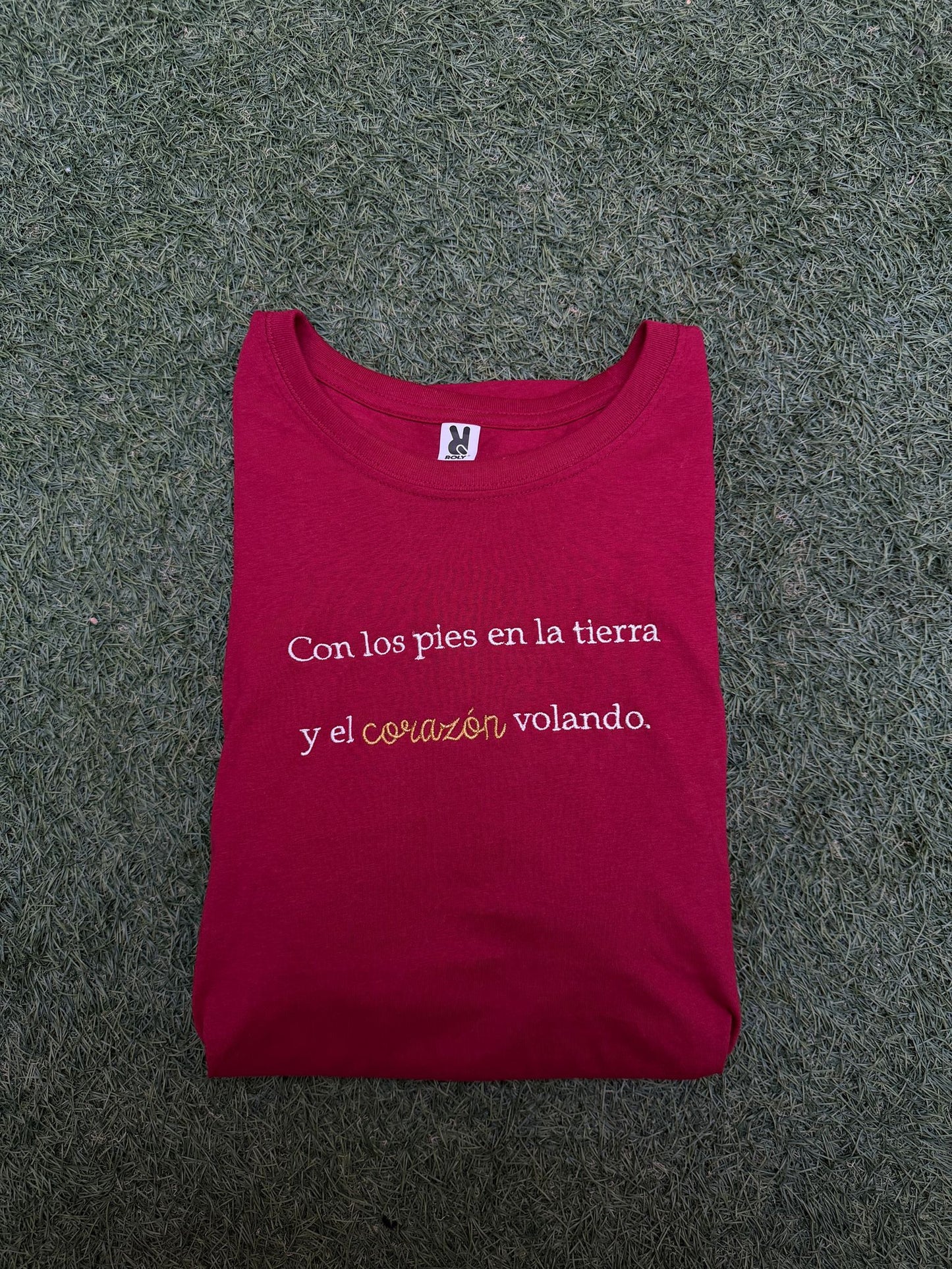 Camiseta manga corta burdeos